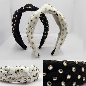 Set Knotted Rhinestone Headbands Hair Bands • Lele Sadoughi LooK-a-Likes • CLEAN